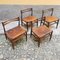 Scandinavian Leather and Wood Chairs, Set of 4 2