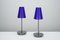 Postmodern Table Lamps in Glass and Metal, 1980s, Set of 2 3