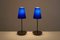 Postmodern Table Lamps in Glass and Metal, 1980s, Set of 2 2