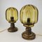 Vintage Glass and Brass Bedside Table Lamps from N Leuchten, 1970s, Set of 2 2
