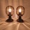 Vintage Glass and Brass Bedside Table Lamps from N Leuchten, 1970s, Set of 2, Image 9