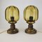 Vintage Glass and Brass Bedside Table Lamps from N Leuchten, 1970s, Set of 2, Image 1