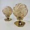 Vintage Glass and Brass Bedside Table Lamps, 1960s, Set of 2 2
