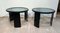 Art Deco Black Lacquered Nickel Side Tables, France, 1930s, Set of 2 3