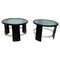 Pair of Art Deco Side or Sofa Tables, Black Lacquer, Nickel, France circa 1930, Set of 2 1