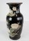 Ceramic Vase with Black Glaze and Decorated with Flowers 12