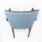 Mahogany and Light Blue Fabric Armchair by Fritz Hansen, Image 8
