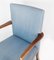 Mahogany and Light Blue Fabric Armchair by Fritz Hansen 4