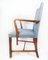 Mahogany and Light Blue Fabric Armchair by Fritz Hansen, Image 6