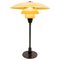 PH 3-1/2 2-1/2 Metal Table Lamp with Yellow Matt Opal Shade, 1933 1