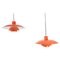 Orange PH4 Pendants by Poul Henningsen for Louis Poulsen, 1950s, Set of 2, Image 1