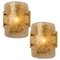 Glass Brass Wall Sconces from Hillebrand, Austria, 1960s, Set of 2 1