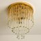 Palme Chandeliers or Flush Mount in Brass and Crystal, 1960s 7