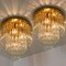 Palme Chandeliers or Flush Mount in Brass and Crystal, 1960s 4