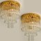 Palme Chandeliers or Flush Mount in Brass and Crystal, 1960s 8