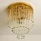 Palme Kronleuchter oder Deckenlampe aus Messing & Kristallglas, 1960er 15