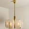 One of the Six Large Fagerlund Glass Leaves Brass Chandelier by Orrefors, 1960s 4