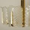 One of the Six Large Fagerlund Glass Leaves Brass Chandelier by Orrefors, 1960s, Image 3