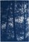 Forest Silhouette Sunset, Blue Nature Large Triptych, Cyanotype on Paper, 2021, Image 3