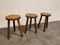 Vintage Wooden Tripod Stools, 1960s, Set of 3, Image 4