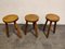 Vintage Wooden Tripod Stools, 1960s, Set of 3 3