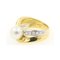 Asayo Japanese Pearl and Diamond 18 Karat Gold Ring, Image 2