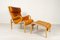 Scandinavian Modern Lounge Chair and Stool from Nielaus & Jeki Møbler, 1980s, Set of 2, Image 2