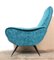 Italian Blue Lounge Chair, 1950s 8