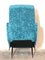Italian Blue Lounge Chair, 1950s 10