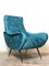 Italian Blue Lounge Chair, 1950s 1