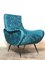 Italian Blue Lounge Chair, 1950s, Image 1