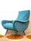 Blauer italienischer Sessel, 1950er 5