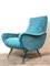 Italian Blue Lounge Chair, 1950s, Image 3