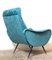 Blauer italienischer Sessel, 1950er 9