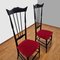 Vintage High Back Chiavari Chairs, Italy, 1950s, Set of 2 7