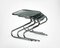 Chrome & Glass Z Shaped Nesting Table Set in the Style of Milo Baughman 3