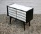 Black and White Cabinet with a Glass Top, 1950s, Image 8