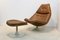 Artifort F510 Swivel Chair and Ottoman in Cognac Leather by Geoffrey Harcourt, Set of 2 11