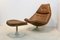 Artifort F510 Swivel Chair and Ottoman in Cognac Leather by Geoffrey Harcourt, Set of 2, Image 11