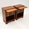 Antique Military Campaign Style Bedside Cabinets, Set of 2 3