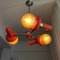 Mid-Century Space Age Orange Wood and Glass Sputnik Chandelier, 1960s, Image 7