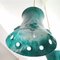 Große Mid-Century Kaskadenlampe aus grünem Metall, 1960er 15