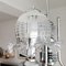 Mid-Century Portuguese Glass and Chrome Chandelier, 1960s, Image 2
