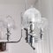 Mid-Century Portuguese Glass and Chrome Chandelier, 1960s, Image 7