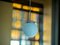 Art Deco Blue Ribbed Glass Pendant Lamp, 1950s 1