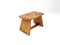 Vintage Swiss Wooden Stool or Side Table 12