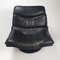 Postmodern Black Leather Swivel Lounge Chairs, 1980s, Set of 2 6