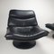 Postmodern Black Leather Swivel Lounge Chairs, 1980s, Set of 2, Image 5
