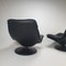Postmodern Black Leather Swivel Lounge Chairs, 1980s, Set of 2, Image 7