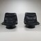 Postmodern Black Leather Swivel Lounge Chairs, 1980s, Set of 2 2